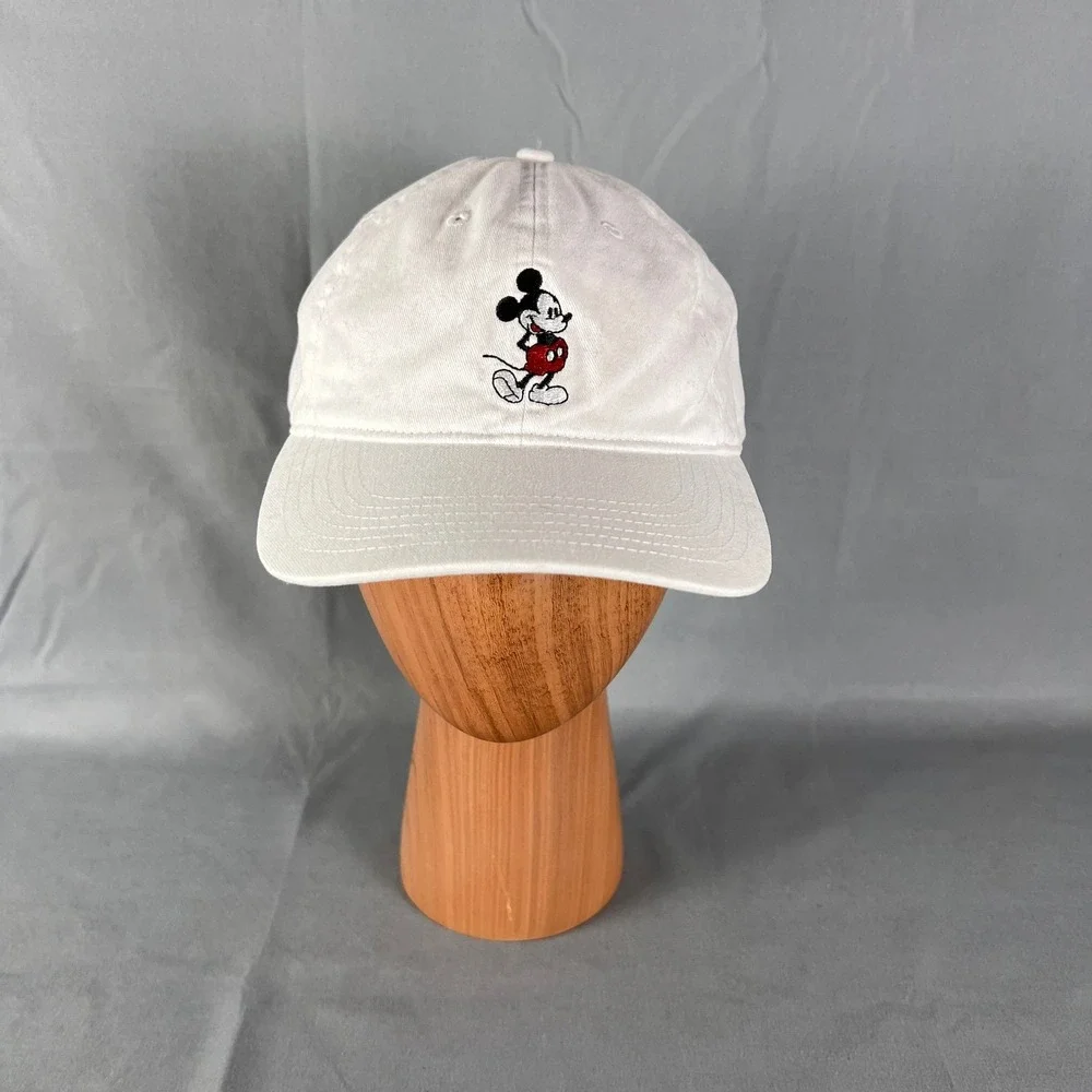 Disney Mickey Mouse Baseball Cap Unisex One Size White Embroidered Adjustable